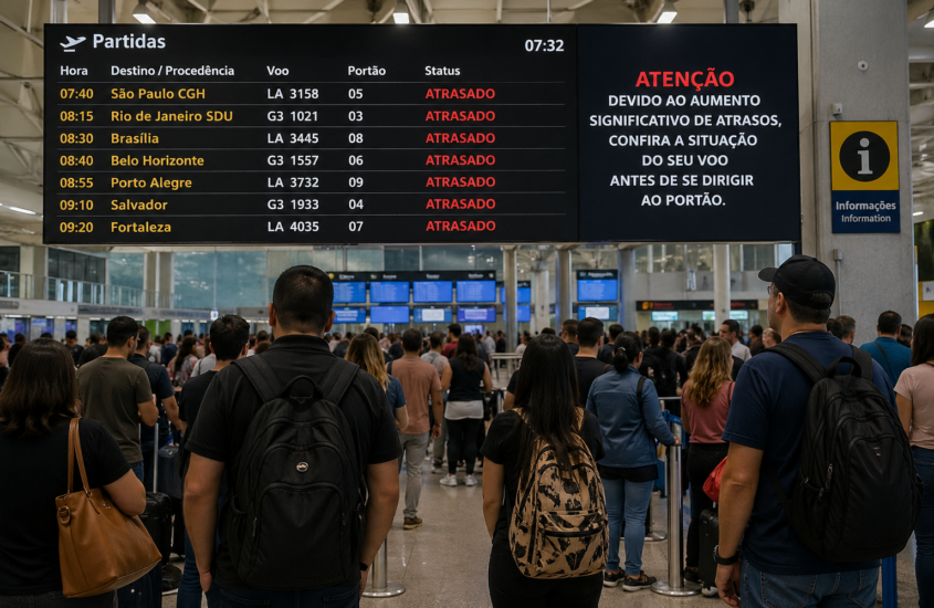 Atrasos superiores a duas horas crescem nos aeroportos brasileiros no primeiro trimestre